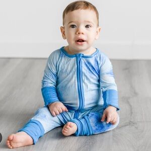 Little Sleepies Zippy in Blue Watercolor